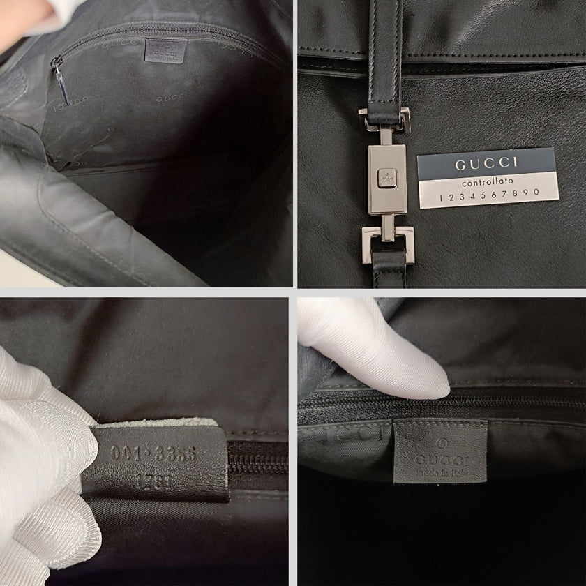 Gucci borsa a spalla Jackie in pelle nera