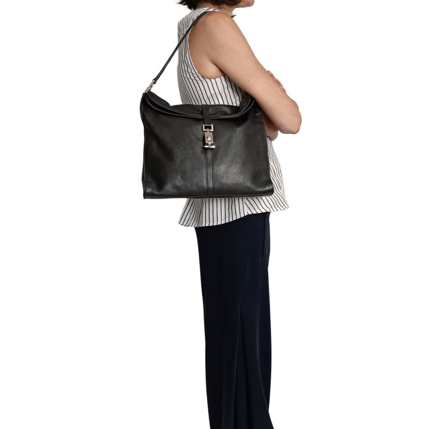 Gucci borsa a spalla Jackie in pelle nera