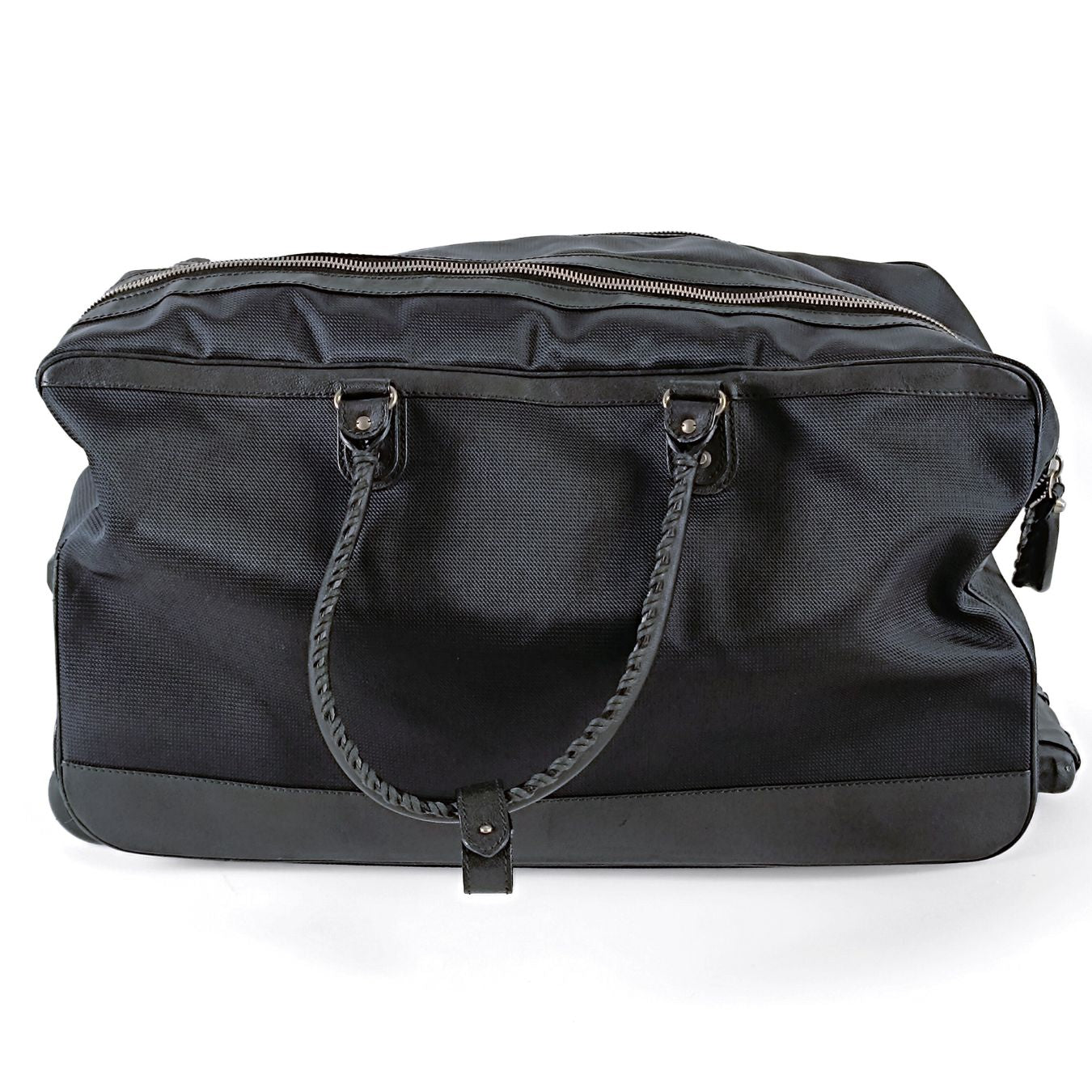 Balenciaga valigia Trolley in tela e pelle nera