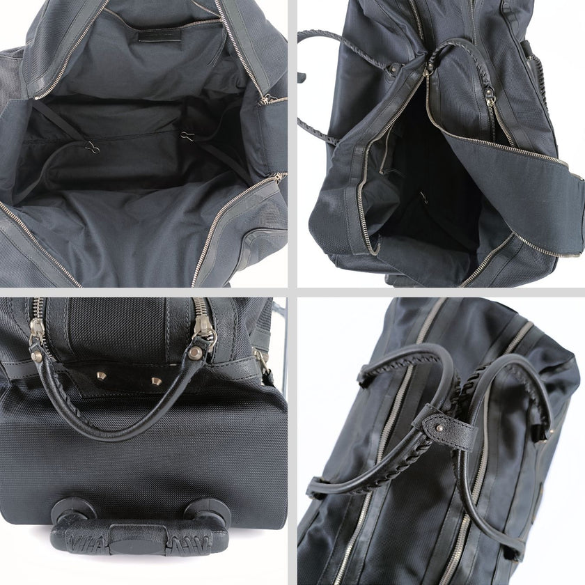 Balenciaga valigia Trolley in tela e pelle nera