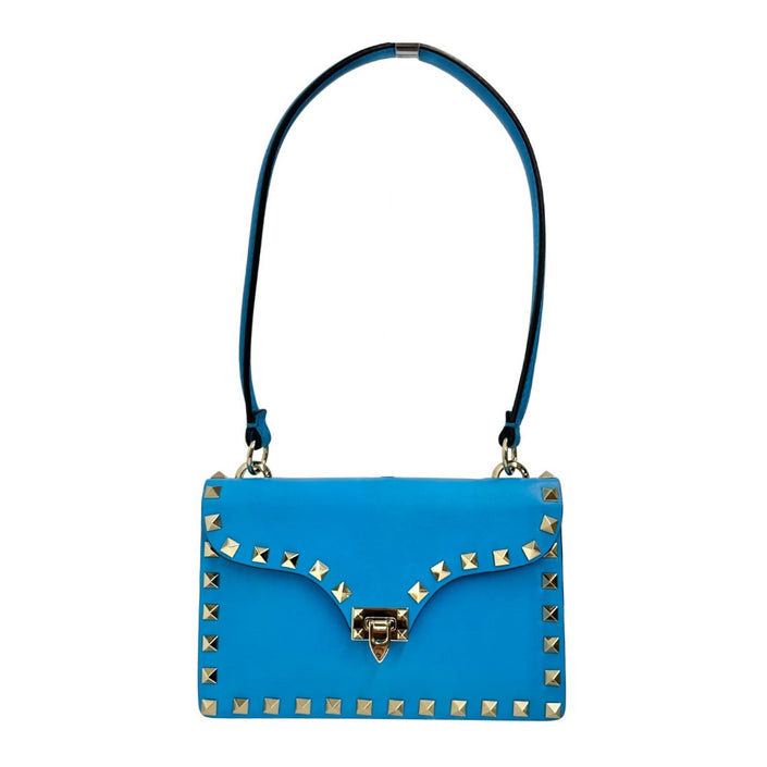 Valentino borsetta a spalla mini Rockstud in pelle turchese