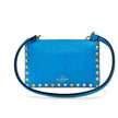 Valentino borsetta a spalla mini Rockstud in pelle turchese