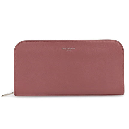 Saint Laurent portafoglio lungo Paris in pelle rosa