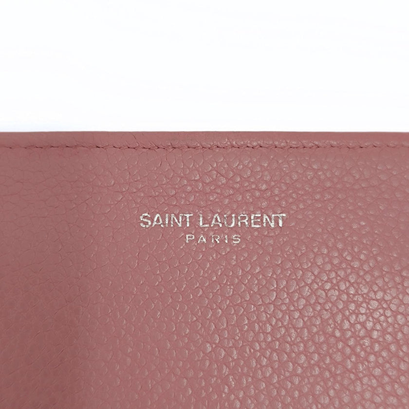 Saint Laurent portafoglio lungo Paris in pelle rosa