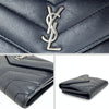 Saint Laurent portafoglio compatto in pelle grigio