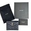 Saint Laurent portafoglio compatto in pelle grigio