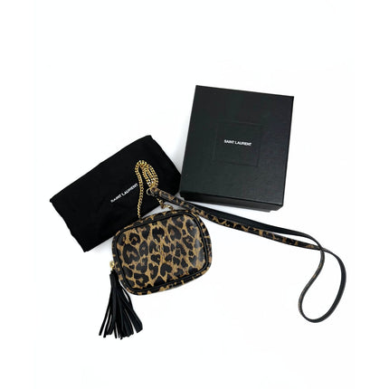 Saint Laurent borsa mini Lou in pelle maculata