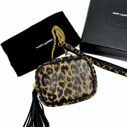 Saint Laurent borsa mini Lou in pelle maculata