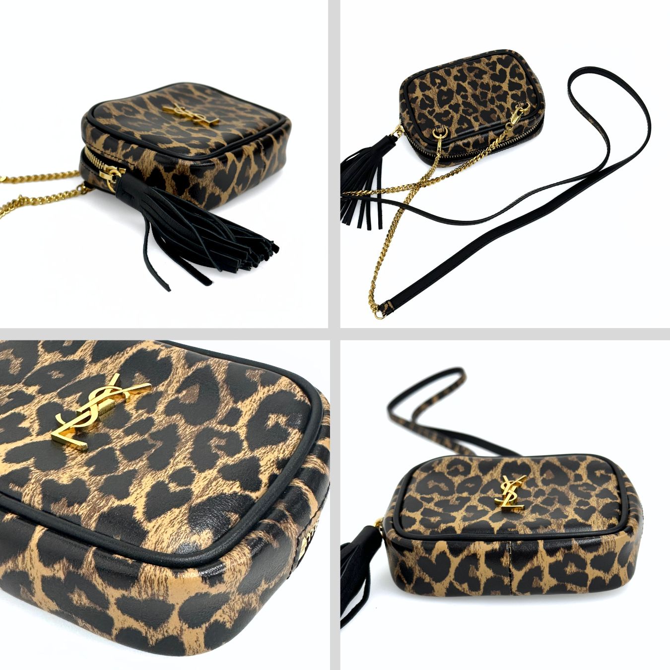 Saint Laurent borsa mini Lou in pelle maculata