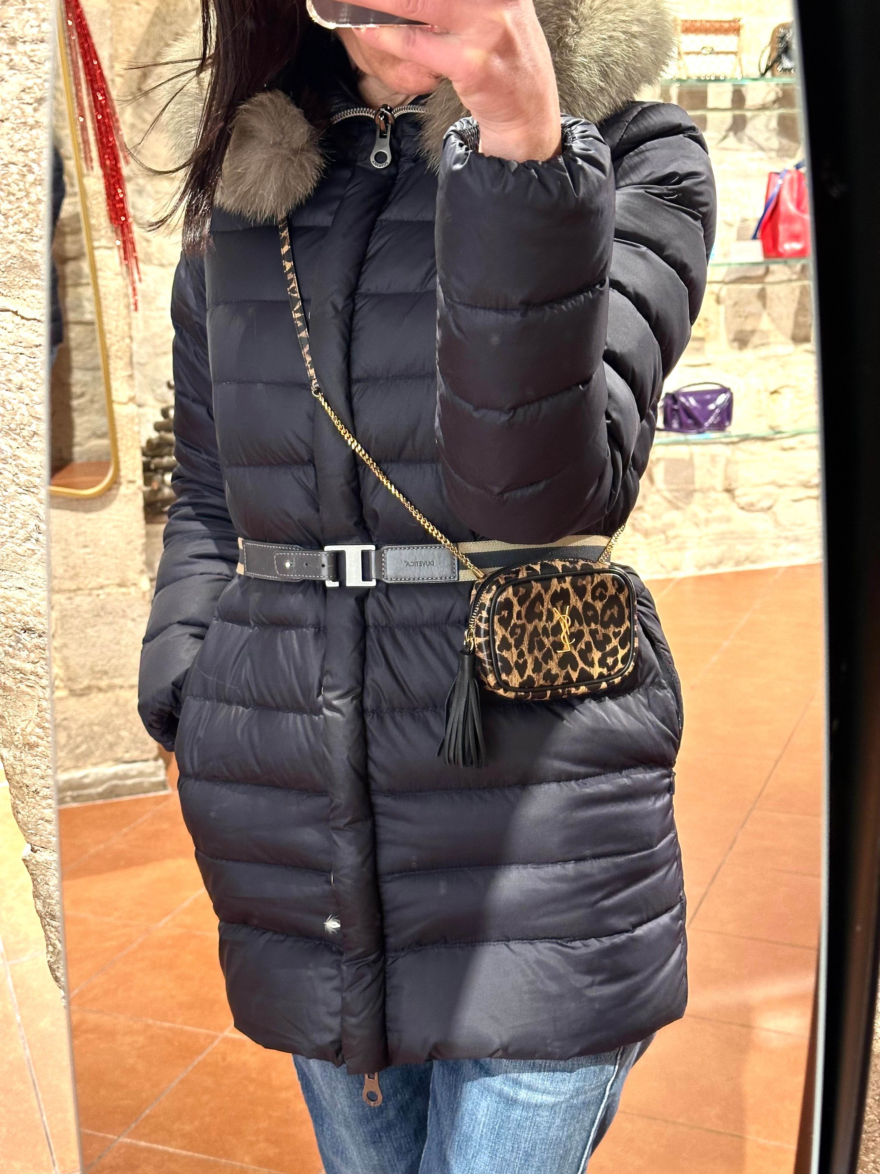 Saint Laurent borsa mini Lou in pelle maculata