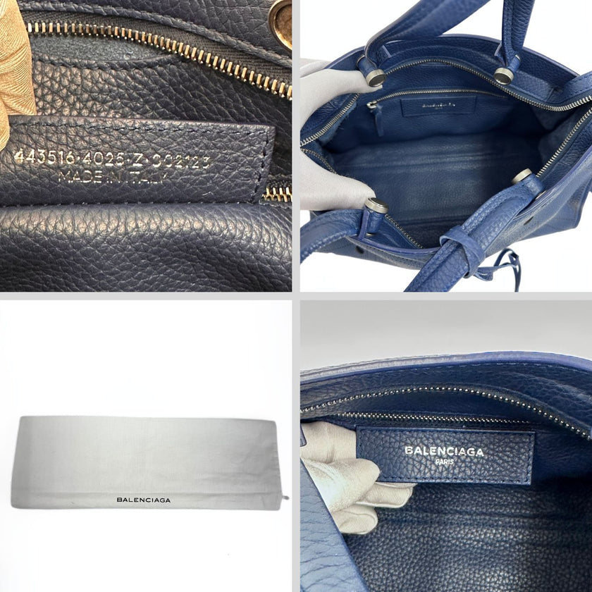 Balenciaga Blackout City borsa in pelle blu
