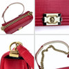 Chanel borsa a tracolla Boy 25 in pelle rossa