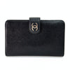 Chanel portafoglio in pelle nera Caviar