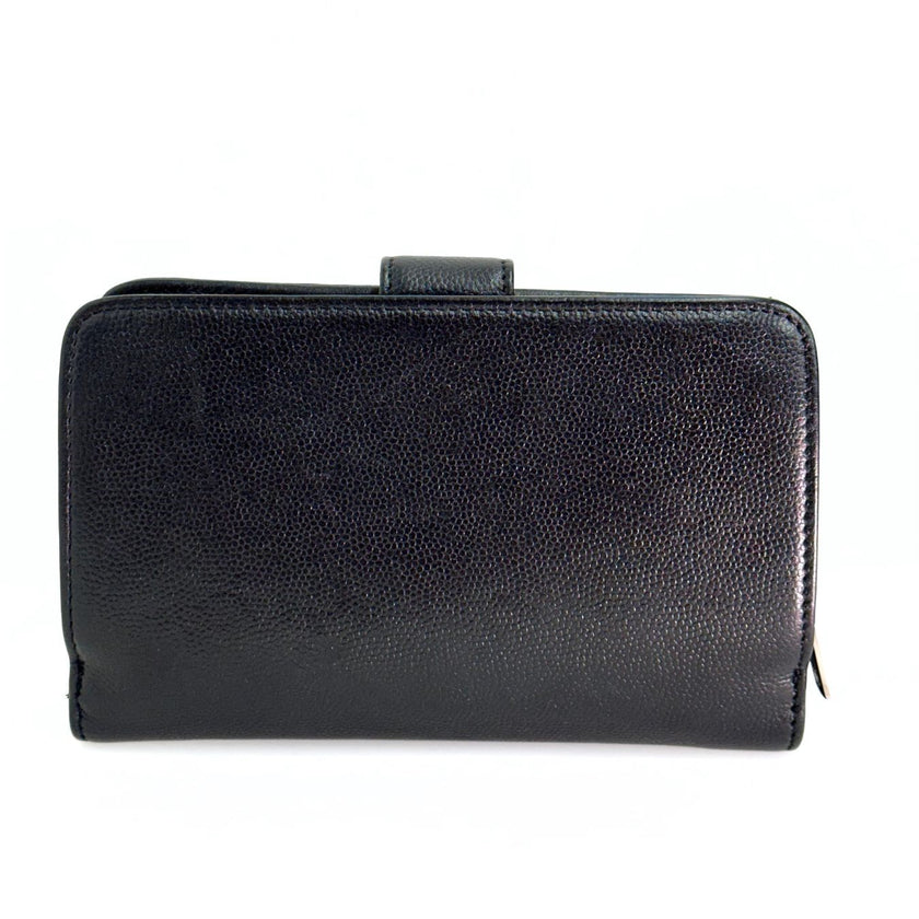 Chanel portafoglio in pelle nera Caviar