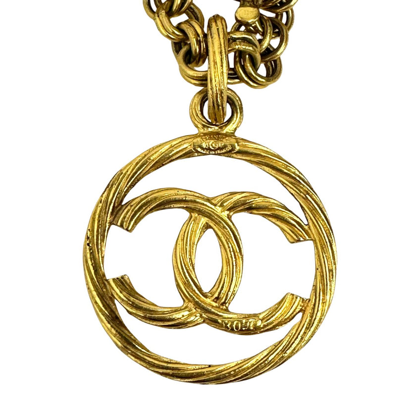Chanel collana vintage 1993 CC medaglione