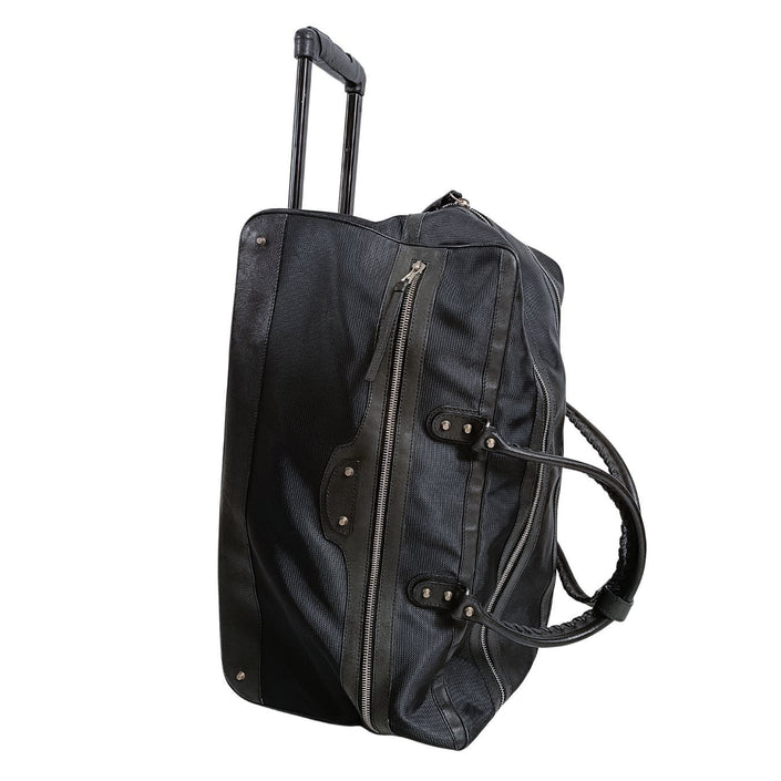 Balenciaga valigia Trolley in tela e pelle nera