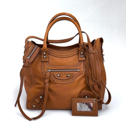 Balenciaga Borsa Giant Brogues Velo in pelle cuoio