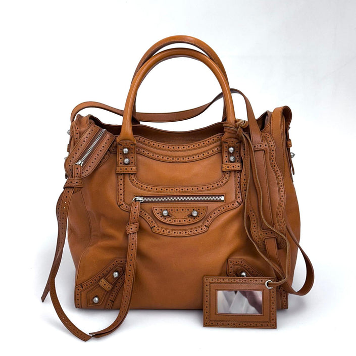 Balenciaga Borsa Giant Brogues Velo in pelle cuoio