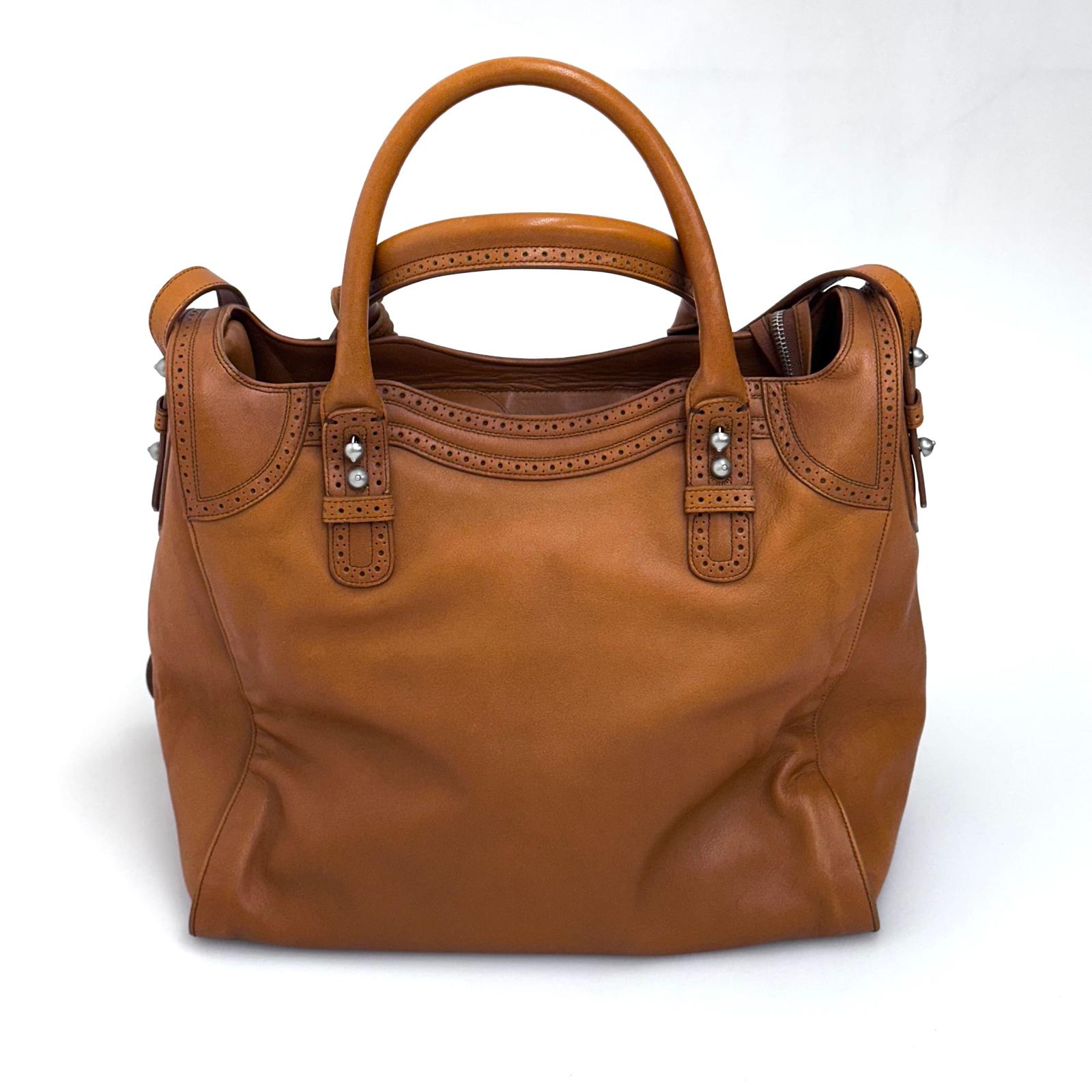 Balenciaga Borsa Giant Brogues Velo in pelle cuoio