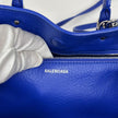 Balenciaga Borsa Mini Papier Zip Around blu in pelle
