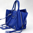 Balenciaga Borsa Mini Papier Zip Around blu in pelle