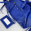 Balenciaga Borsa Mini Papier Zip Around blu in pelle