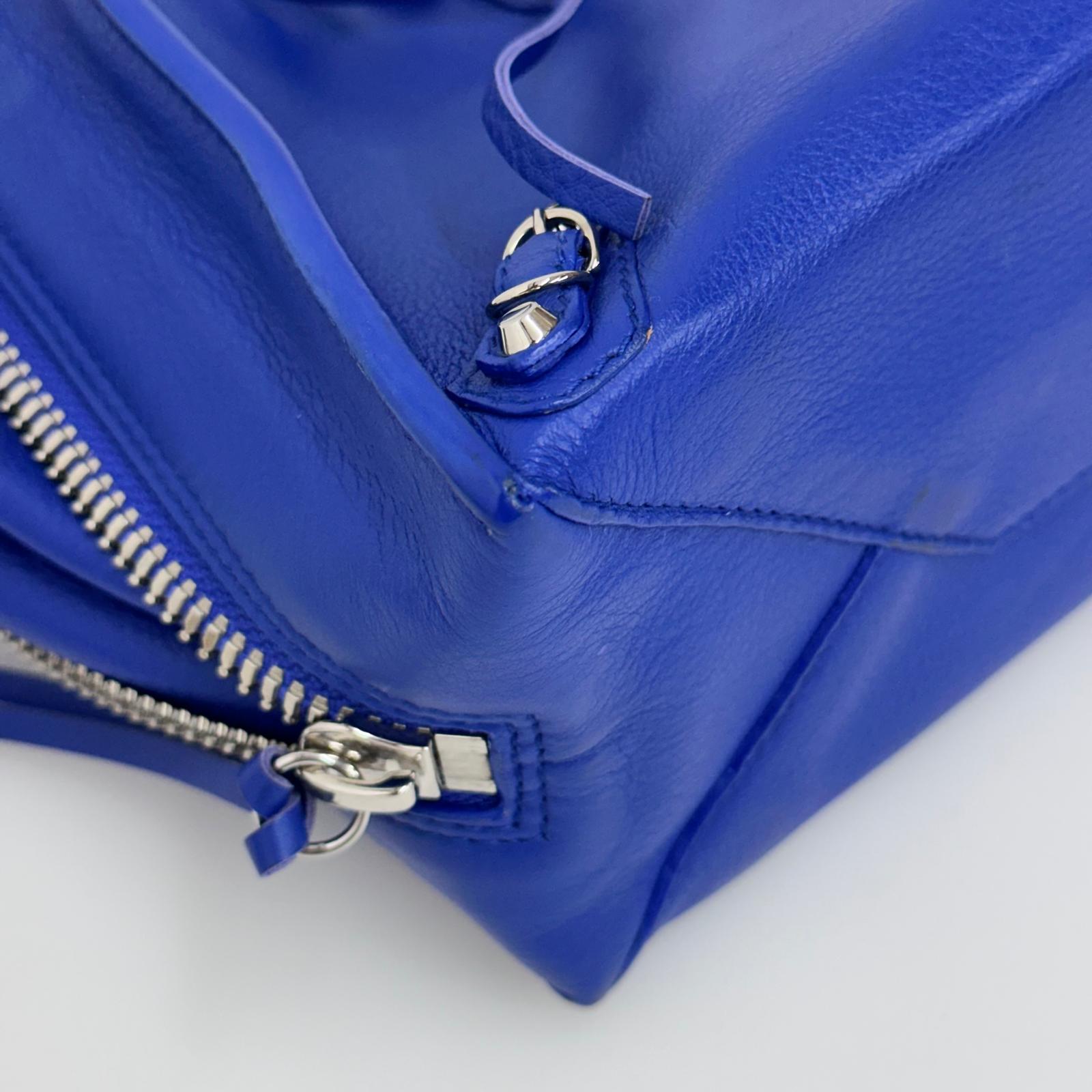 Balenciaga Borsa Mini Papier Zip Around blu in pelle