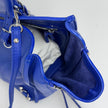 Balenciaga Borsa Mini Papier Zip Around blu in pelle