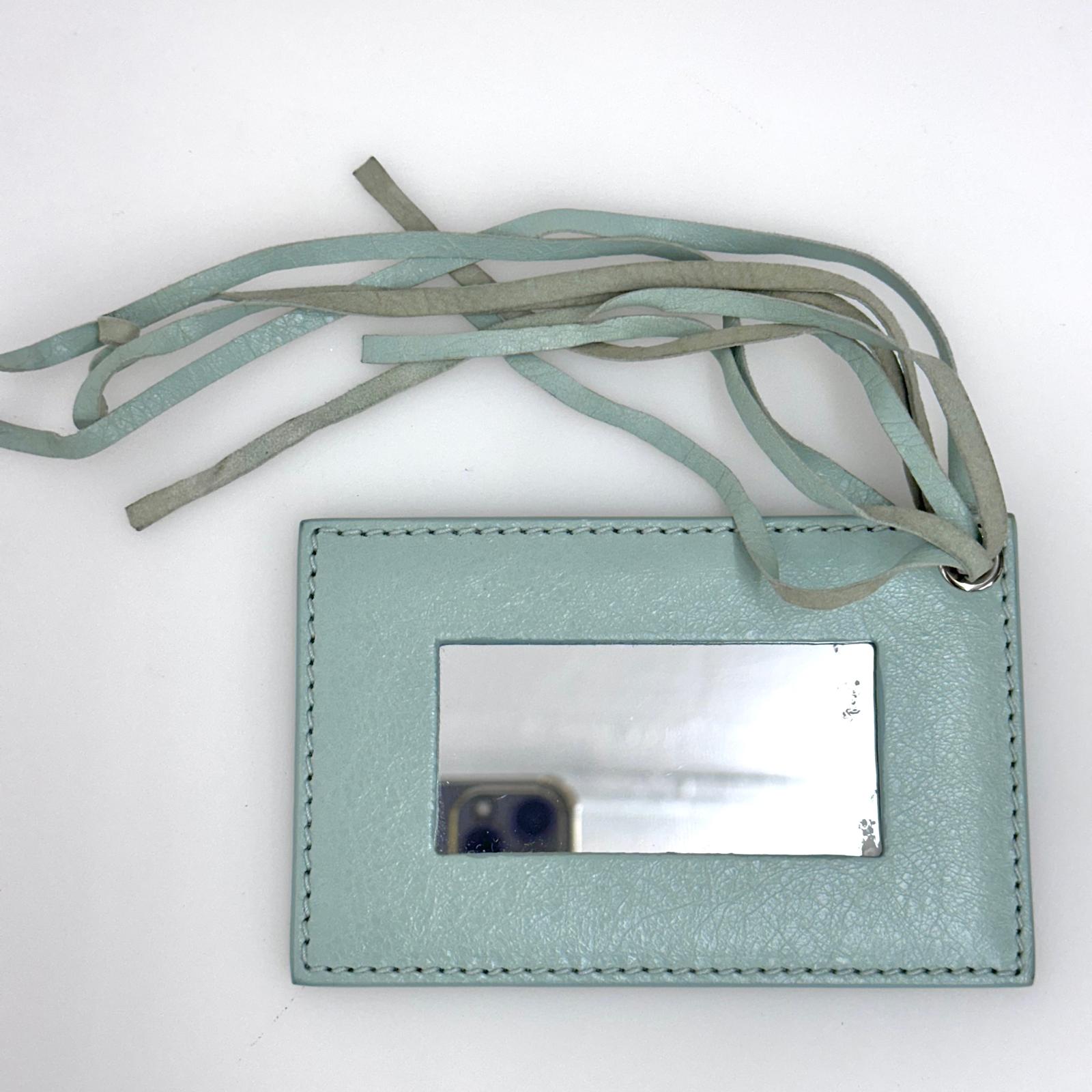 Balenciaga Borsa Pompon in pelle verde acqua