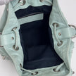 Balenciaga Borsa Pompon in pelle verde acqua