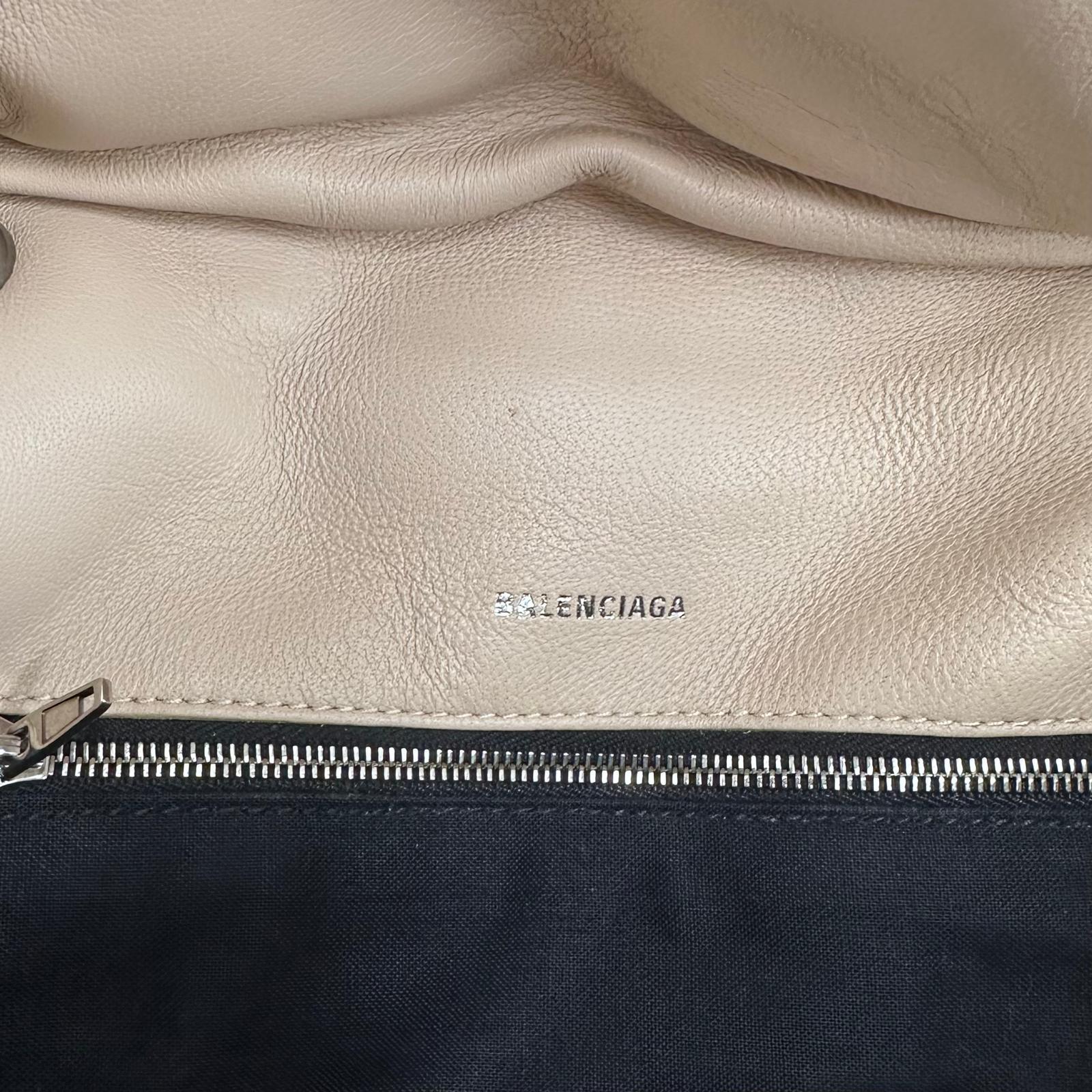 Balenciaga Borsa Puffy B Chain Trapuntata Beige