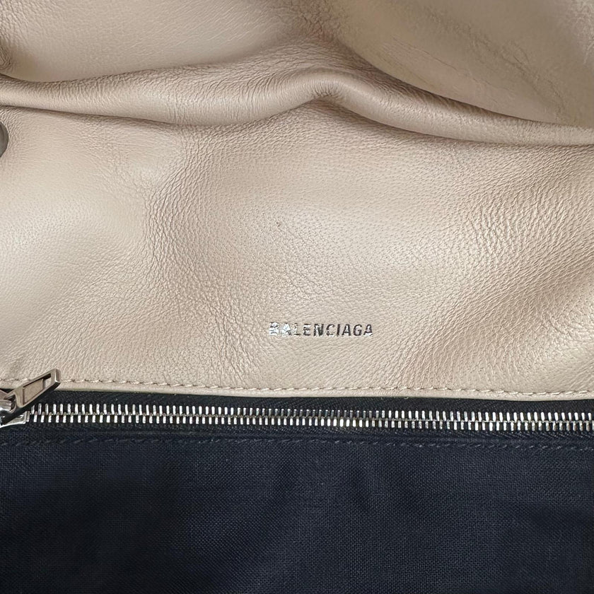 Balenciaga Borsa Puffy B Chain Trapuntata Beige