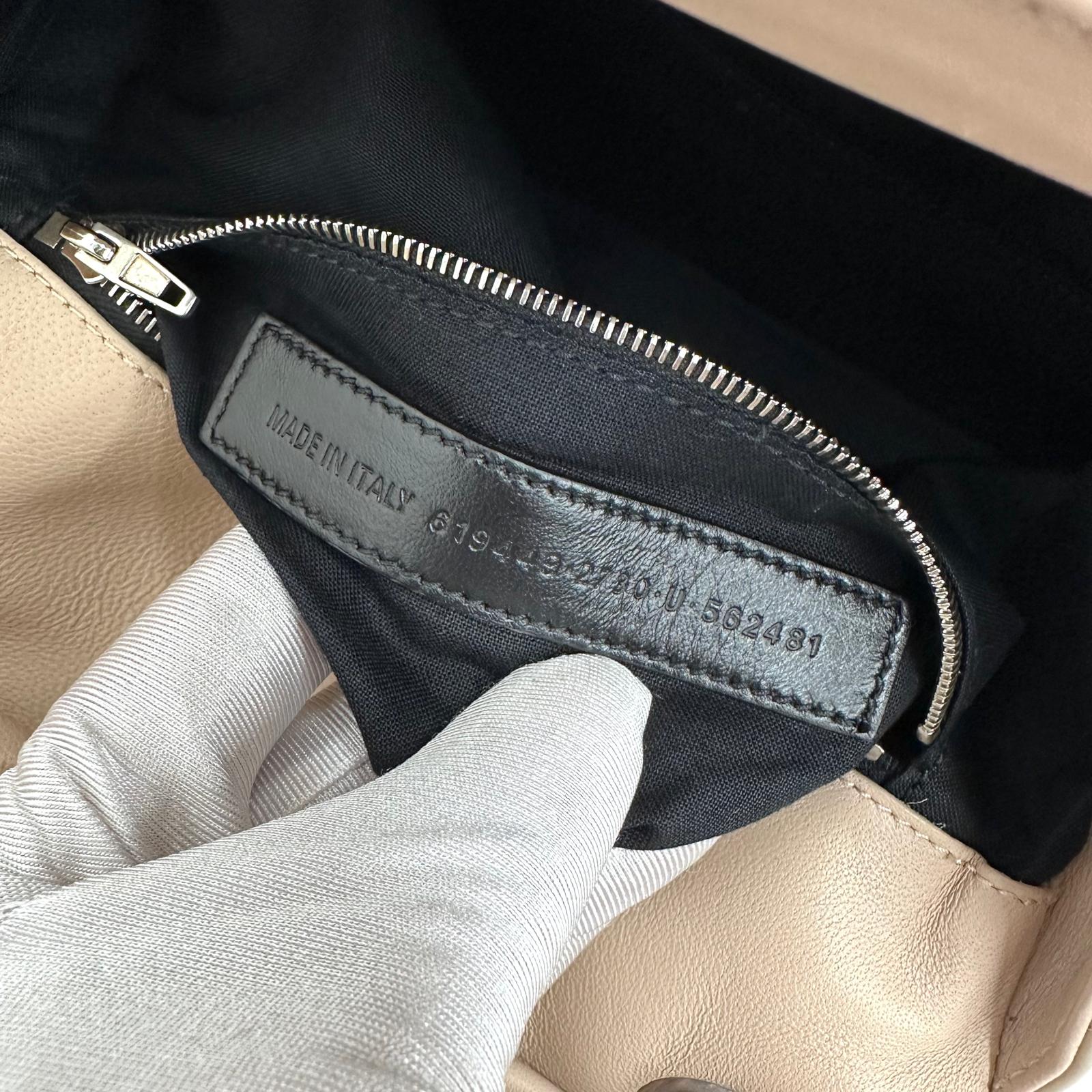 Balenciaga Borsa Puffy B Chain Trapuntata Beige