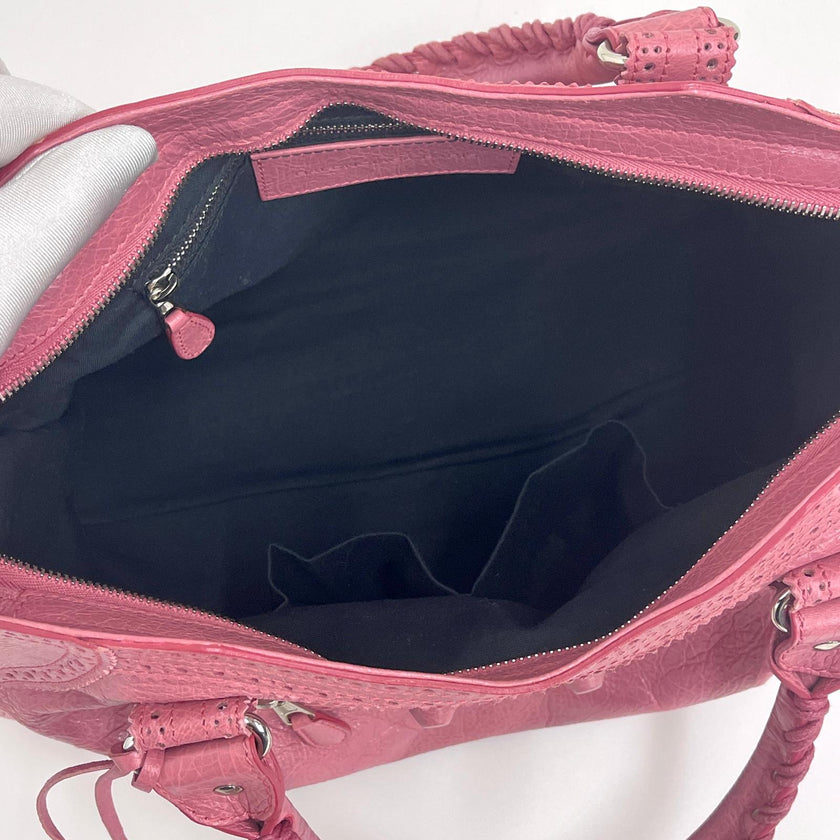 Balenciaga Borsa a Mano Classic City Brogues in Pelle Rosa