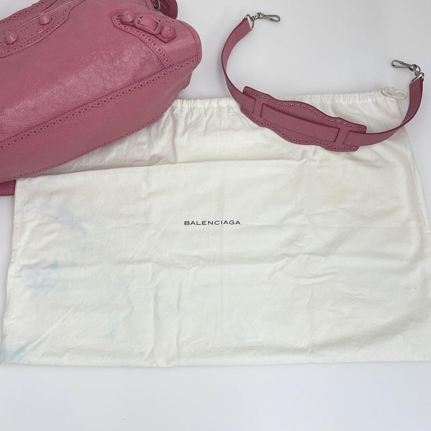 Balenciaga Borsa a Mano Classic City Brogues in Pelle Rosa