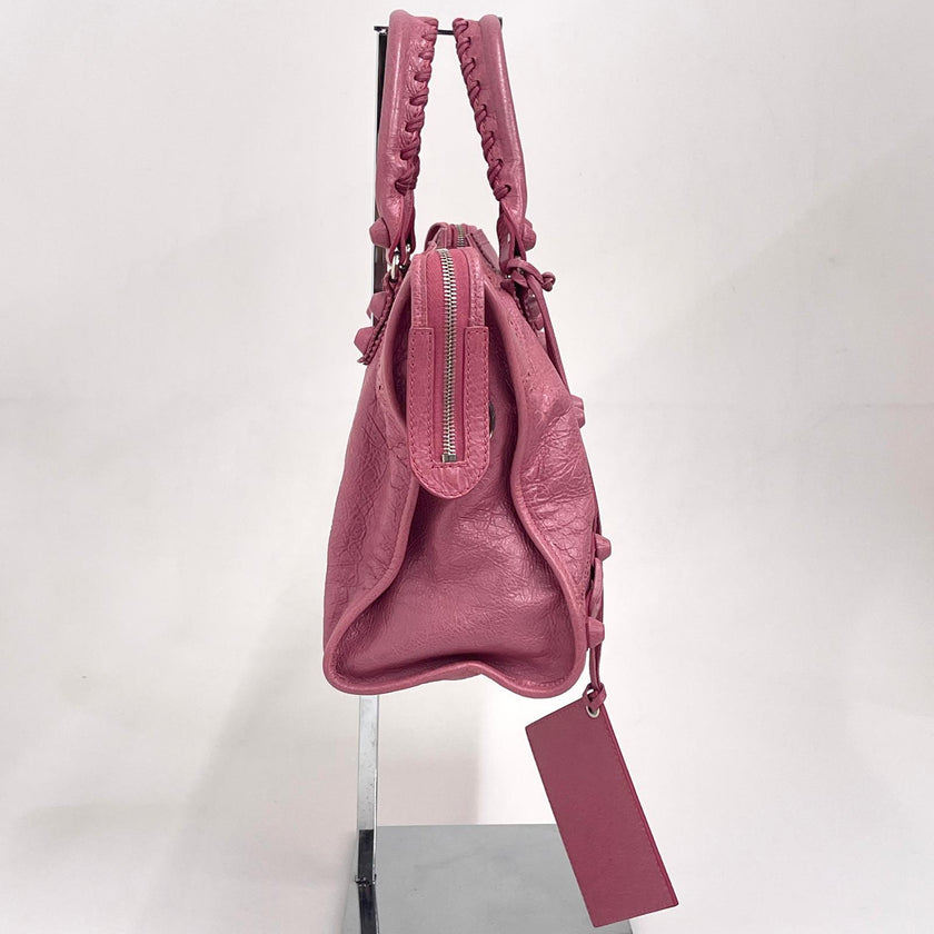 Balenciaga Borsa a Mano Classic City Brogues in Pelle Rosa