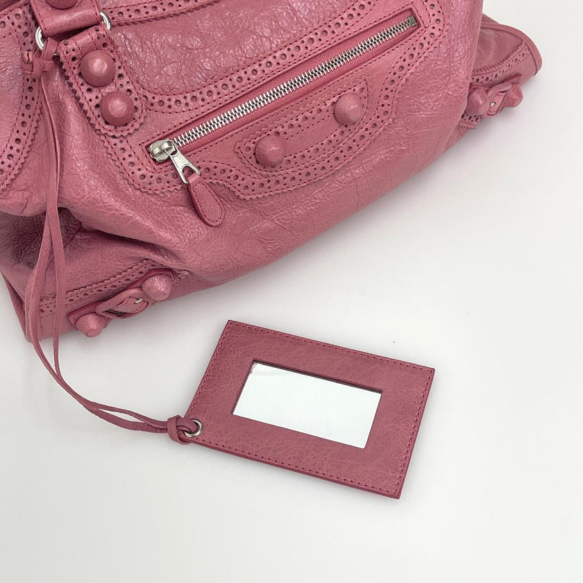 Balenciaga Borsa a Mano Classic City Brogues in Pelle Rosa