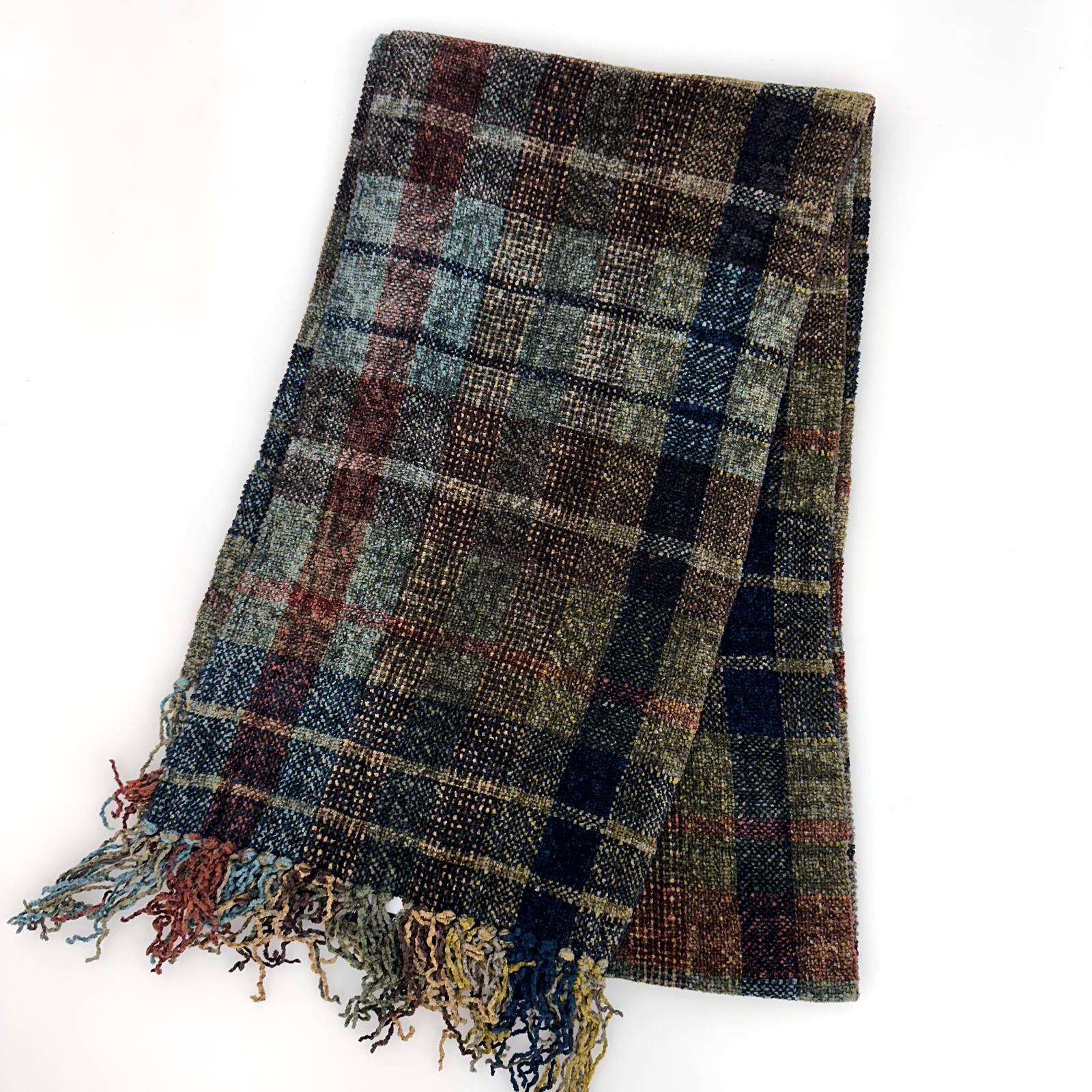 Balenciaga Le Dix sciarpa in tessuto effetto ciniglia multicolor