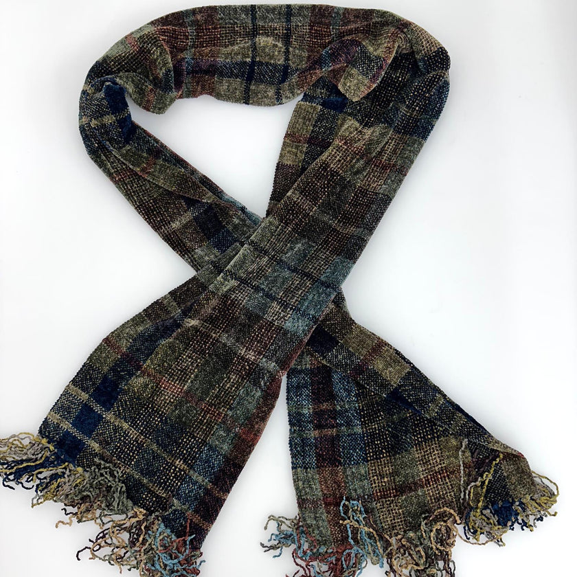 Balenciaga Le Dix sciarpa in tessuto effetto ciniglia multicolor