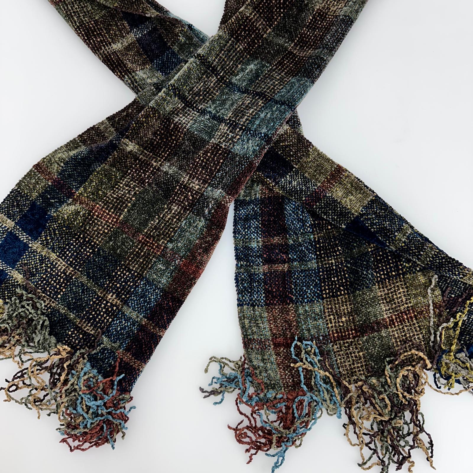 Balenciaga Le Dix sciarpa in tessuto effetto ciniglia multicolor