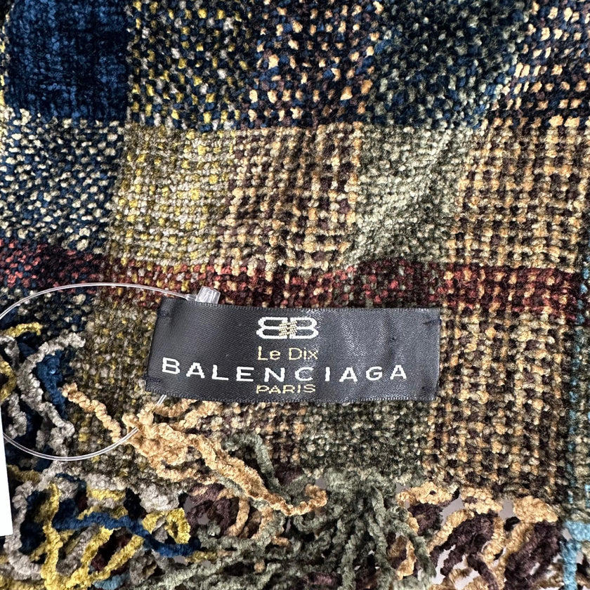 Balenciaga Le Dix sciarpa in tessuto effetto ciniglia multicolor