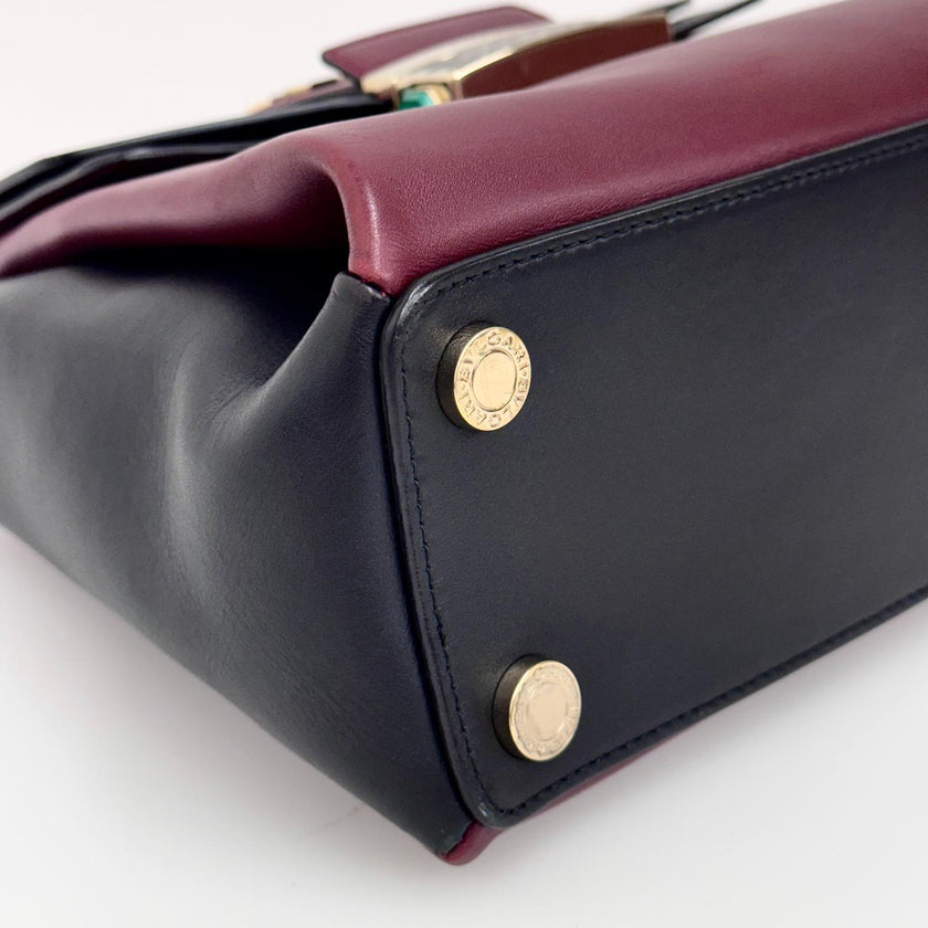 Borsa Bvlgari a mano Serpenti Forever in pelle bordeaux