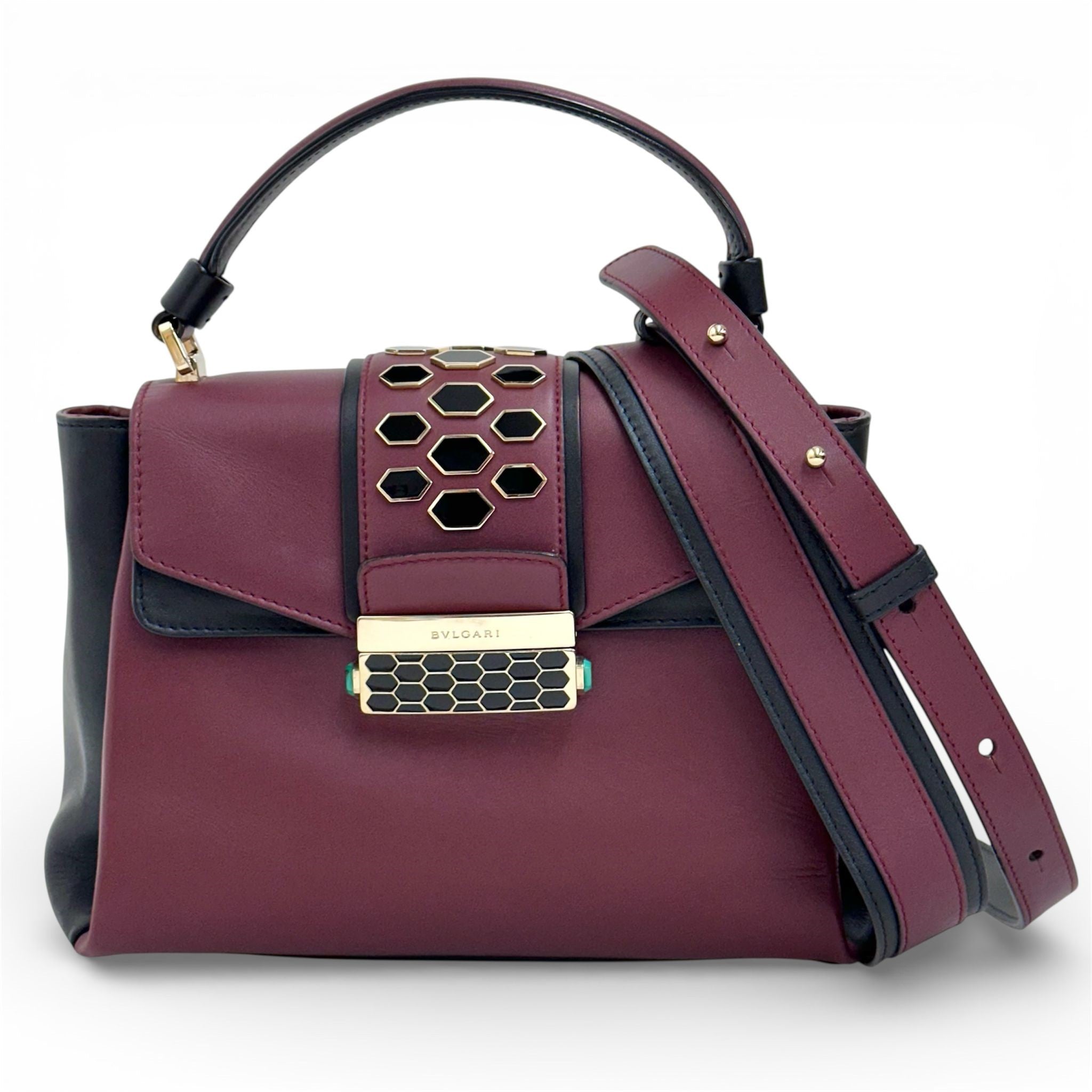 Borsa Bvlgari a mano Serpenti Forever in pelle bordeaux