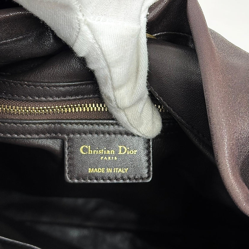 Borsa Dior Libertine a spalla in pelle marrone morbida