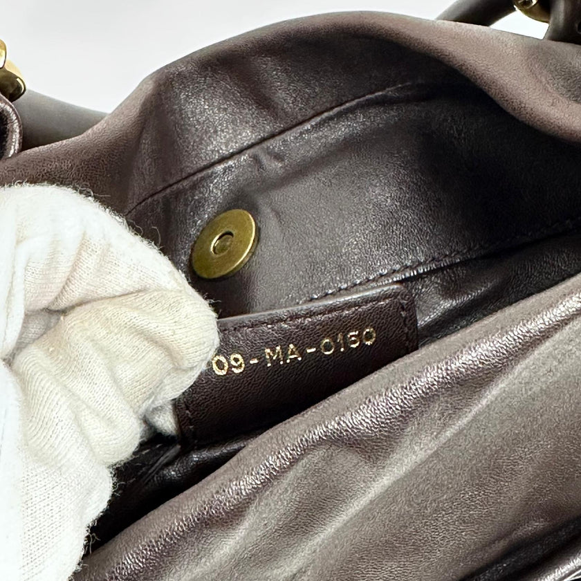 Borsa Dior Libertine a spalla in pelle marrone morbida