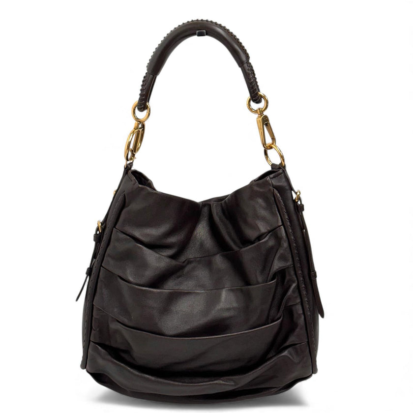 Borsa Dior Libertine a spalla in pelle marrone morbida
