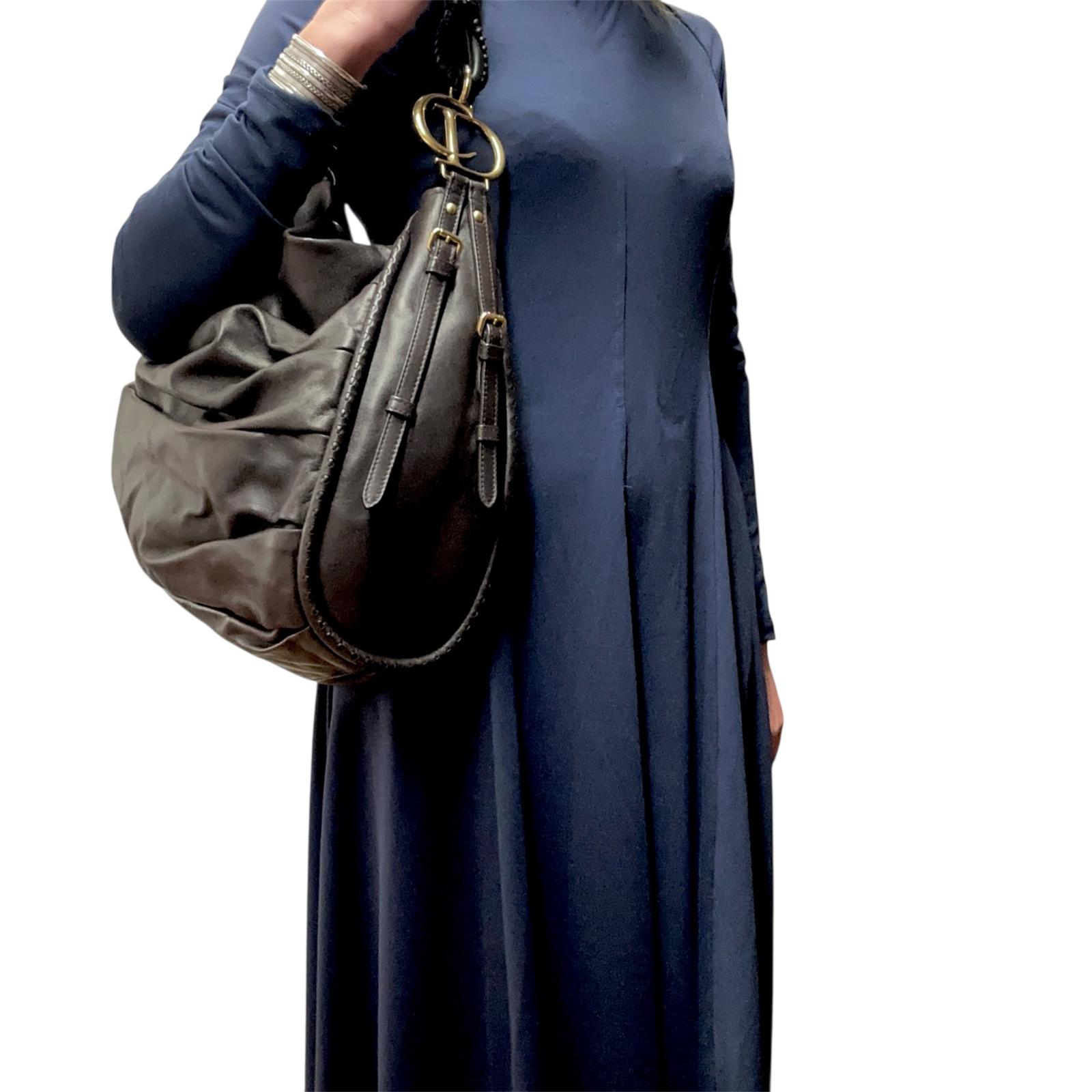 Borsa Dior Libertine a spalla in pelle marrone morbida