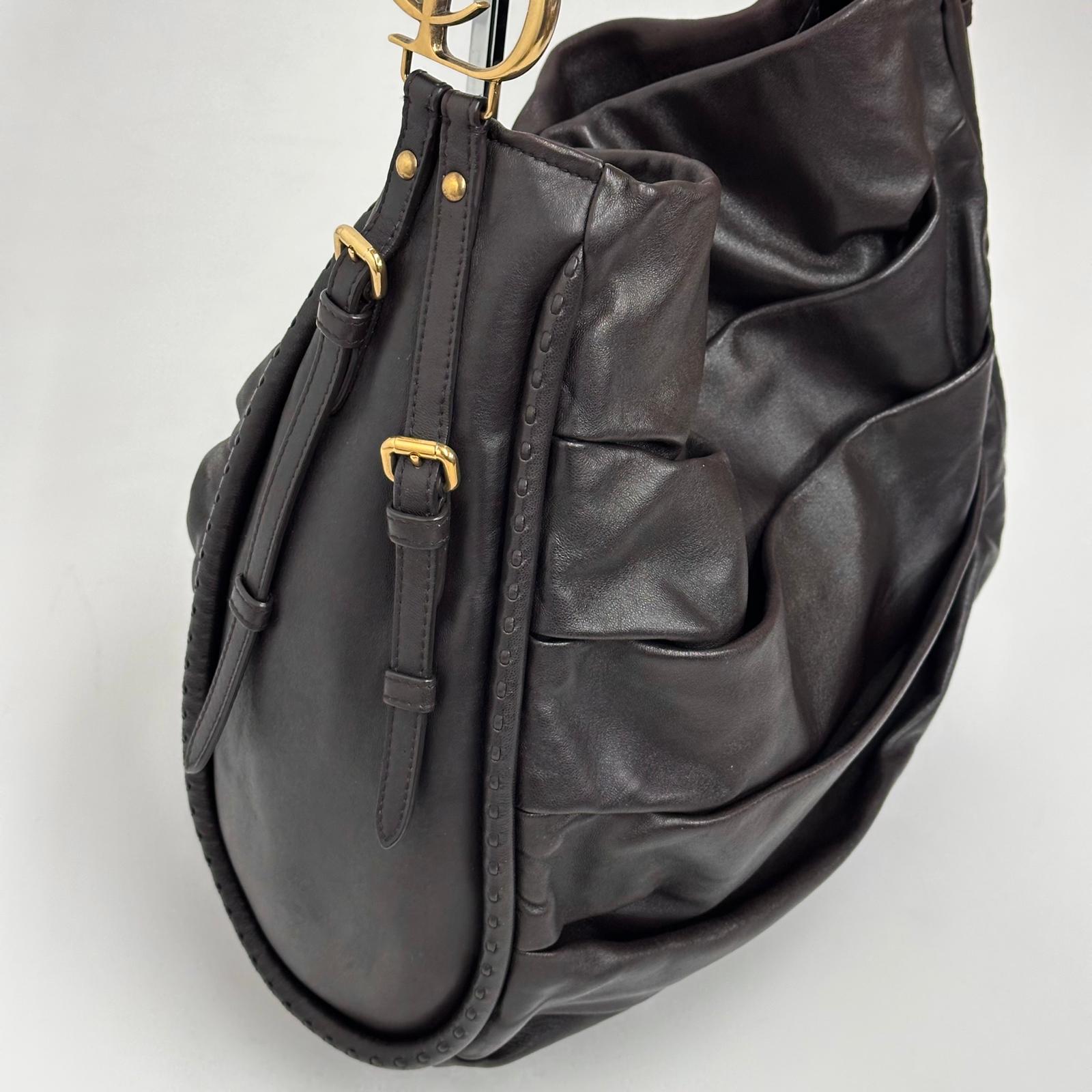 Borsa Dior Libertine a spalla in pelle marrone morbida