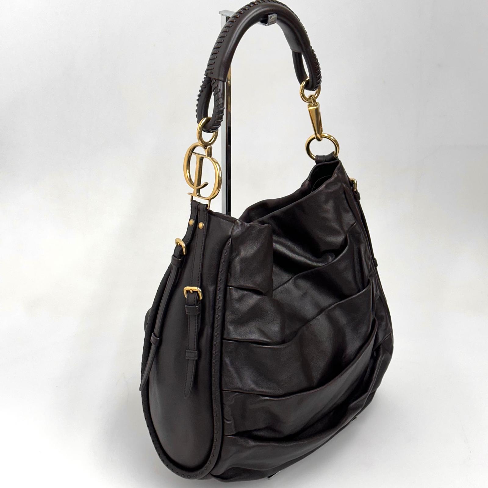 Borsa Dior Libertine a spalla in pelle marrone morbida