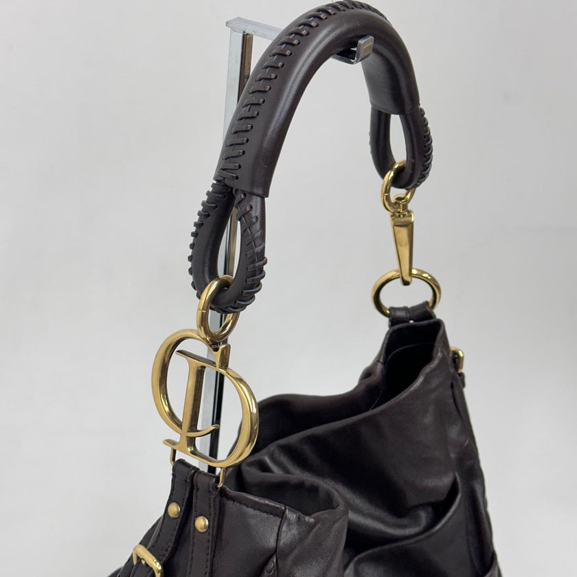 Borsa Dior Libertine a spalla in pelle marrone morbida